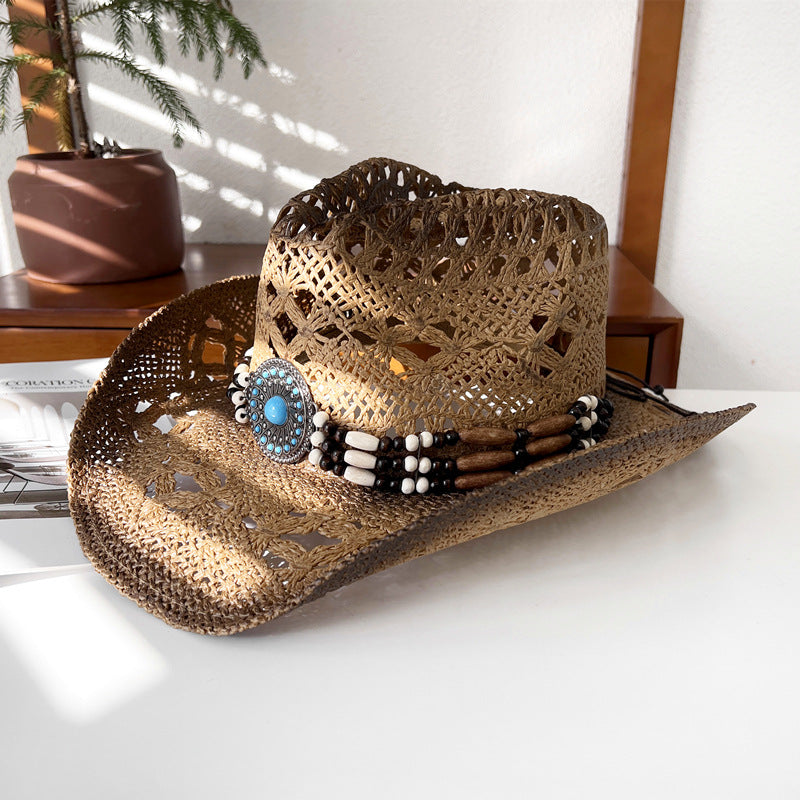 Unisex Woven Straw Cowboy Hat
