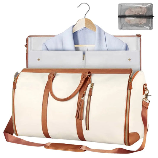 Convertible garment duffle bag with shoe pouch